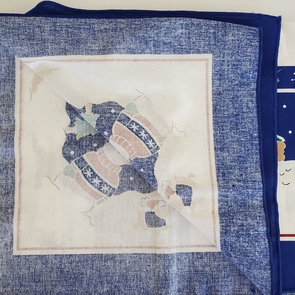 Karsten 62" x 116" Winter Tablecloth Holiday Snowman Dog Moose Cotton Terri Sol - Picture 8 of 9